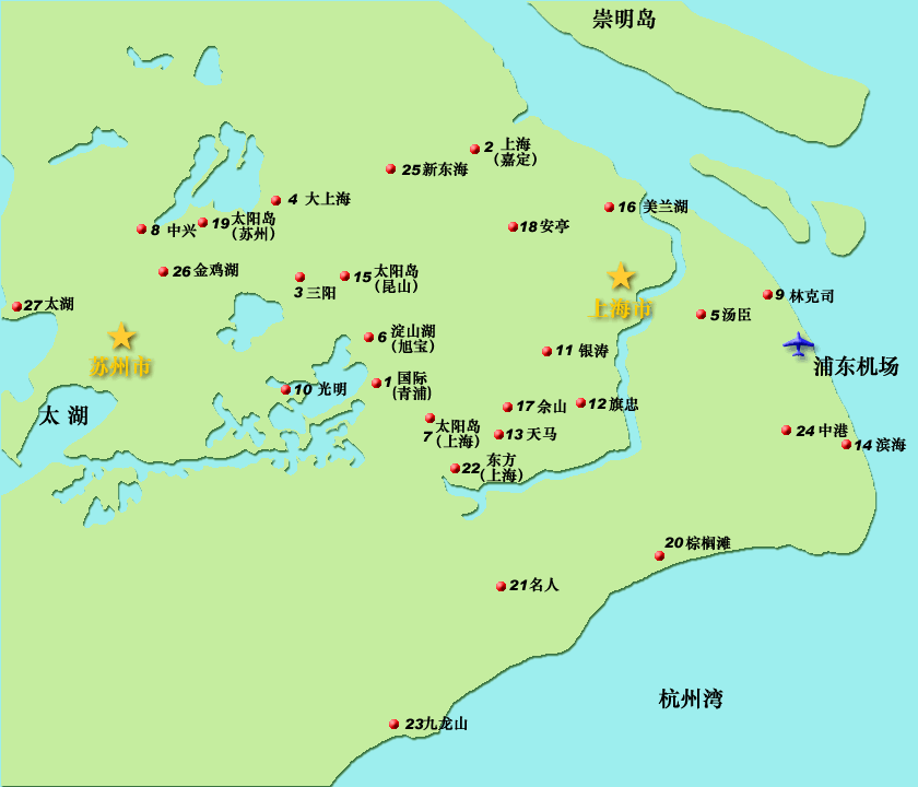 華東ゴルフ場マップ